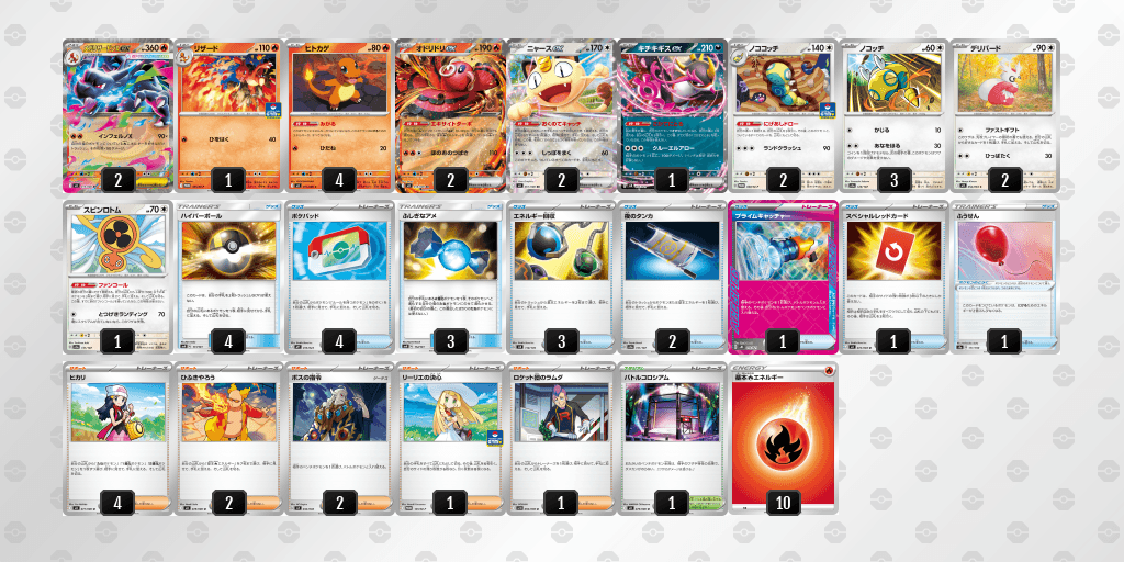 メガリザードンXexのデッキレシピ シニアベスト8 ポケモンセンターヨコハマ（2026年10月4日開催）