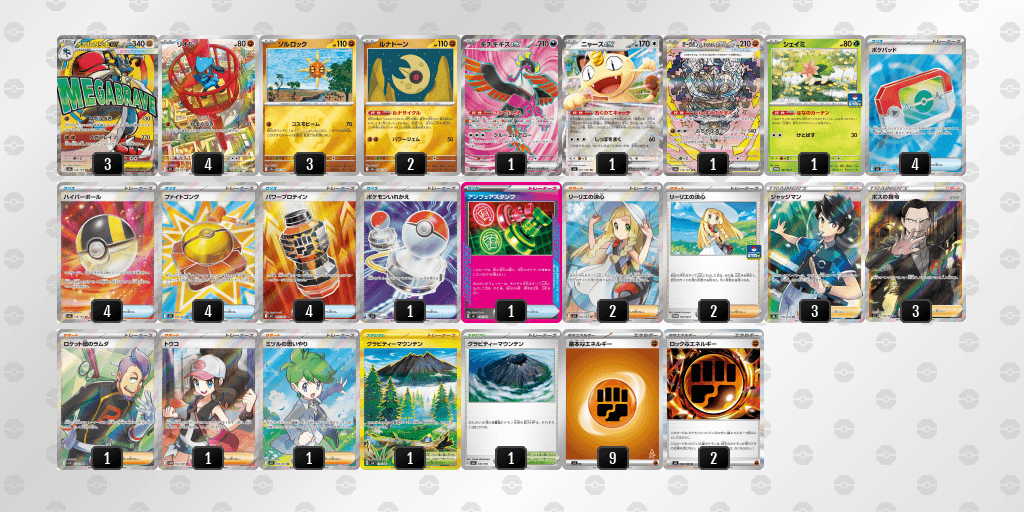 メガルカリオexのデッキレシピ オープン優勝 カードスタジアム小禄店（2026年10月12日開催）
